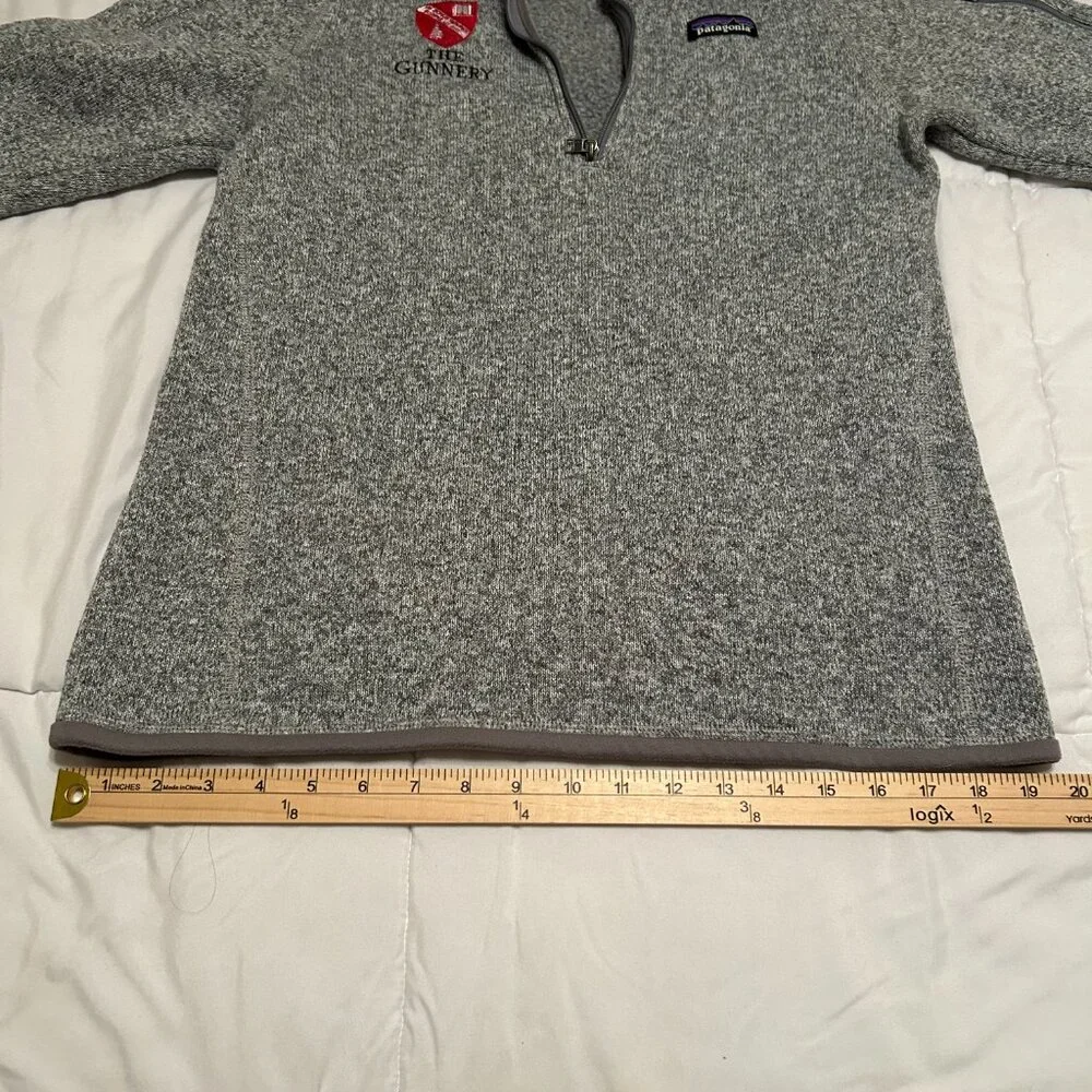 Patagonia Sweater 1/4 Zip Pullover Womens Medium Heather Gray Fleece Knit w Logo - Picture 8 of 12